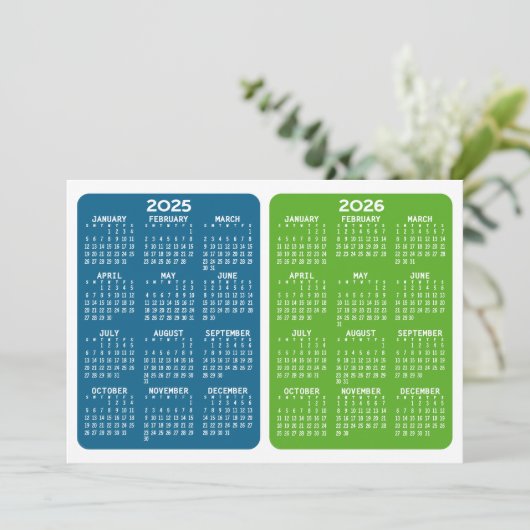 2-jarig Kalender Uitzicht - blauw groen (Staand voorkant)