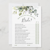 2 Jeux de Fêtes des mariées Élégante carte Eucalyp (Dos)