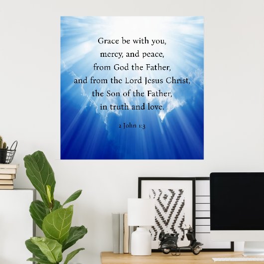 2 John 1:3 Poster (Thuiskantoor)