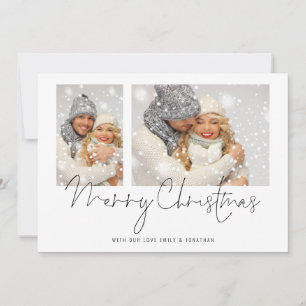 2 Kaart voor fijne kerst in het script voor foto's