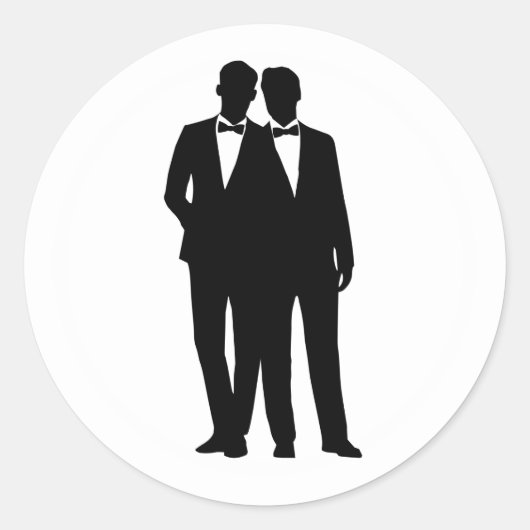 2 kamers silhouet gay paar bruiloft stickers (Voorkant)
