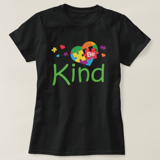2 kanten Autisme Bewustzijn Wees aardig Puzzel Stu T-shirt (Design voorkant)