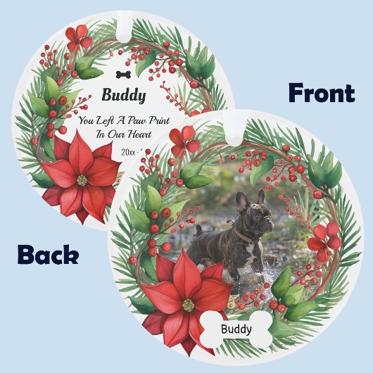 2-kantjes Pet Memorial Kerst Ornament