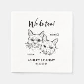 2 katten gezicht huisdier doen we te cocktail brui servet (Voorkant)