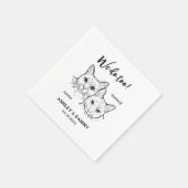 2 katten gezicht huisdier doen we te cocktail brui servet (Hoek)