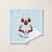 2 kerstavond rendiersprinkhaan bad handdoek (Wasdoekje)