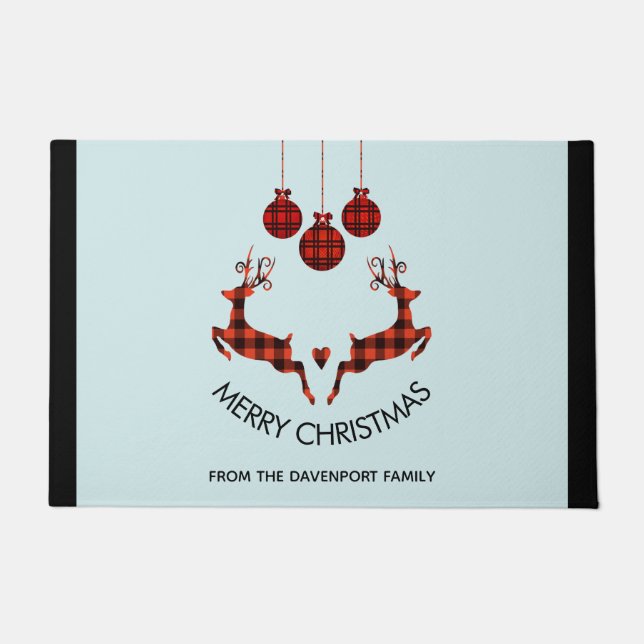 2 kerstavond rendiersprinkhaan deurmat (Voorkant)