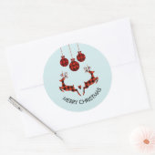 2 kerstavond schokkende stijl ronde sticker (Envelop)