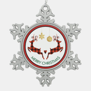 2 kerstavond schokkende stijl tin sneeuwvlok ornament