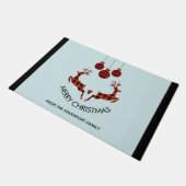 2 Kerstherten Springend Rustieke Jager Deurmat (Schuin)