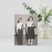 2 Kinderen met Trumpets Briefkaart (Staand voorkant)