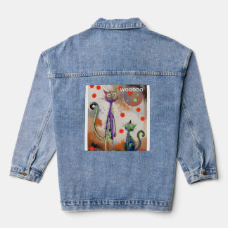 2 kitten wooooo denim jacket