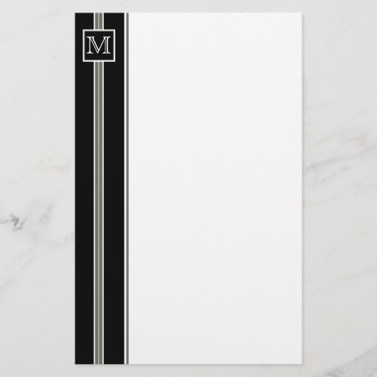 (2) Klassiek monogram gestreept briefpapier (Voorkant)