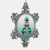 2 Kokopelli #41 Tin Sneeuwvlok Ornament (Links)