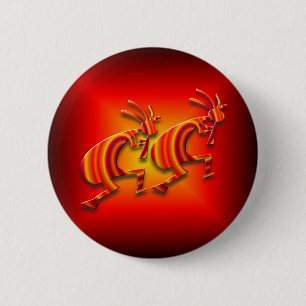 2 Kokopelli #73 Ronde Button 5,7 Cm