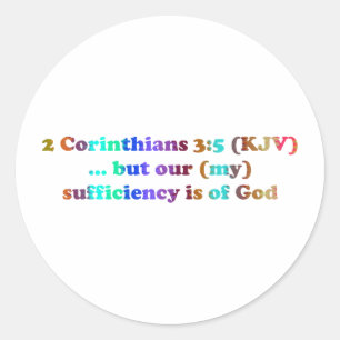 2 Kor.3:5 Korintiërs Ronde Sticker