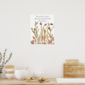 2 Korintiërs 3:17 Bijbel Schrift Wilde Bloemen Poster (Keuken)