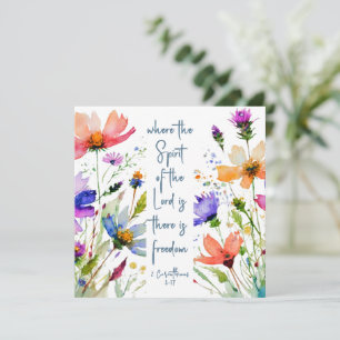 2 Korintiërs 3:17 Vrijheidsbijbelvers Platte Kaart