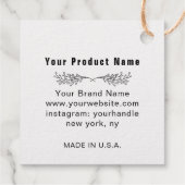 2" Kraft Custom Square Hang Labels met String (Achterkant)