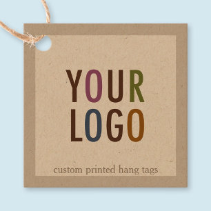 2"Kraft Vierkante Hang Labels met de Aangepaste Lo