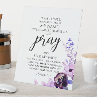 2 Kronieken 7:14 Als mijn volk Christelijk bidt Reclamebord Met Voetstuk