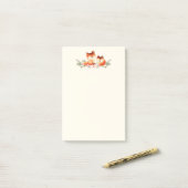 2 Kute Little Red Foxes Waterverf Design Post-it® Notes (Op bureau)