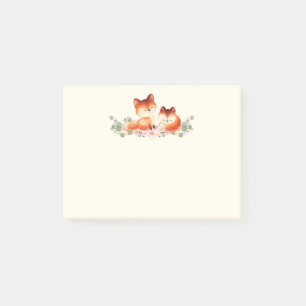 2 Kute Little Red Foxes Waterverf Design Post-it® Notes
