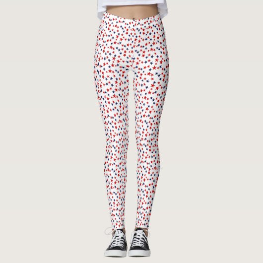 2 Laag - Sterren Rood NB DIY Wht Leggings (Voorkant)