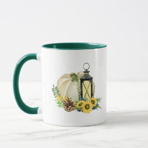 #2 Lanterne blanche Citrouille automne café Mug