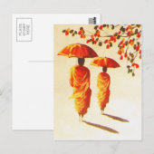 2 Laotiaanse boeddhistische monniken Briefkaart (Voorkant / Achterkant)
