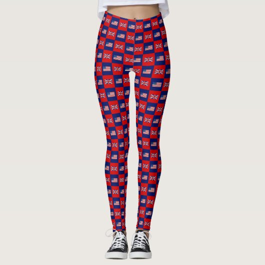 2 Layer - US UK Flags BG DIY NB Leggings (Voorkant)