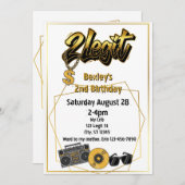 2 Legit, Musical 2nd Birthday invitation (Devant / Derrière)