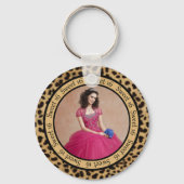 #2 Leopard Print Foto Sweet 16 Sleutelhanger (Achterkant)