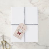 2 Letter Monogram Crest Bow Vrolijk Kerstfeest Cadeaulabel (Met Touw)