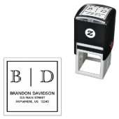 2 Letter Monogram Self Inking Stamp Zelfinktende Stempel (In situ)