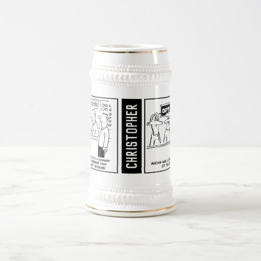 2 Leuke Optician Thema Cartoons om te personaliser Bierpul (Center)