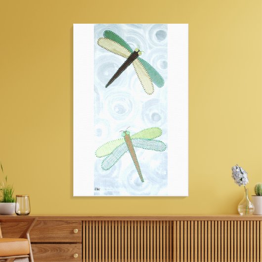 2 libellen #1 canvas afdruk (Insitu (Woonkamer))