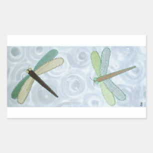2 libellen #1 rechthoekige sticker