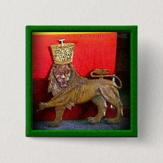 2" Lion Judah Badge Vierkante Button 5,1 Cm