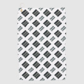 2 Logo's Diagonaal Herhalende Logo | Wit Golfhanddoek (Voorkant)