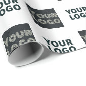 2 Logo's Eenvoudig Herhalend Logo | Wit Cadeaupapier (Rol Hoek)