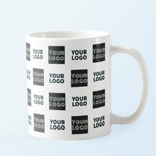 2 Logo's Eenvoudig Herhalend Logo Wit Koffiemok