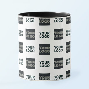 2 Logo's Eenvoudig Herhalend Logo Wit Mok