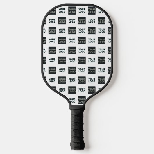 2 Logo's eenvoudige herhalende Logo | Wit Pickleball Paddle (Voorkant)