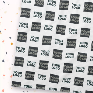 2 Logo's eenvoudige herhalende Logo Wit Theedoek