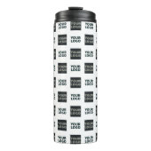 2 Logo's eenvoudige herhalende Logo | Wit Thermosbeker (Voorkant)