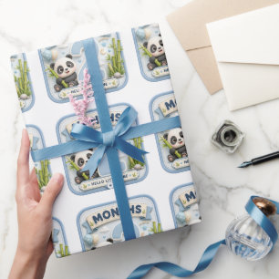 2 Maanden Baby Mijlpaal Wereld Avontuur Cadeaupapier