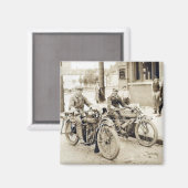 2 mannen op motorfietsmagneet magneet (Voorkant / Achterkant)