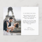 2 Mariage de calligraphie photo Carte de remerciem (Dos)