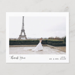 2 Mariage de calligraphie photo Carte de remerciem